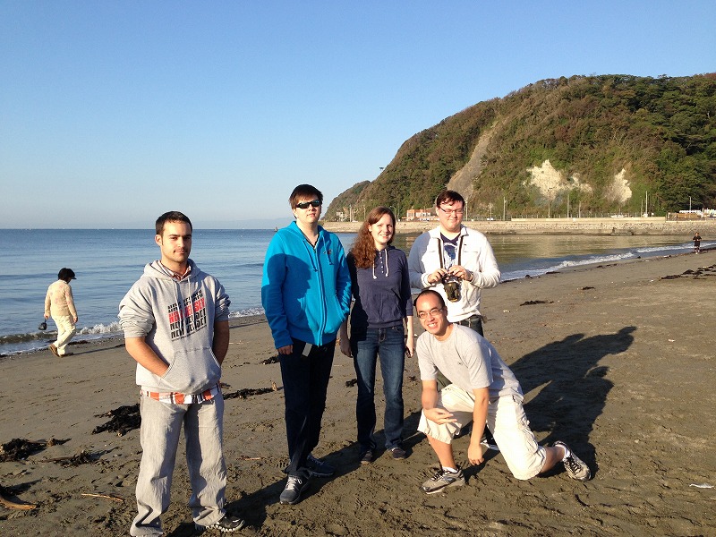 KCP students  on a morning walk at the beach