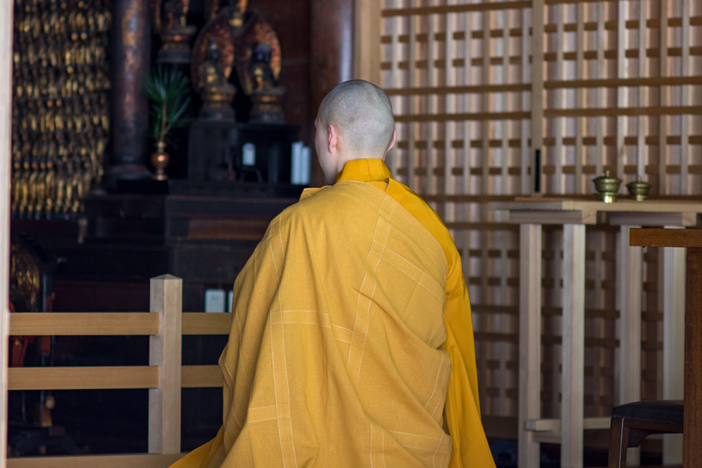 Shingon Buddhist monk praying
