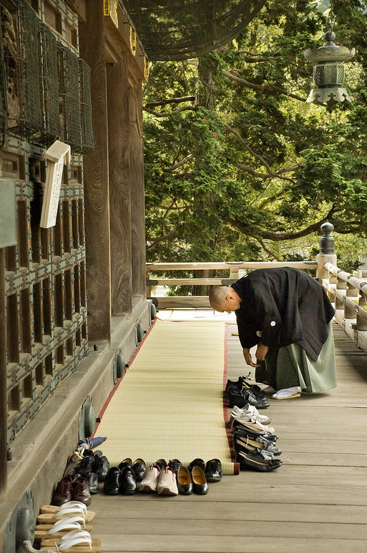The custom of removing shoes, Japan.